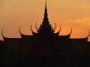  sunset at wat ounalom, phnom penh, cambodia